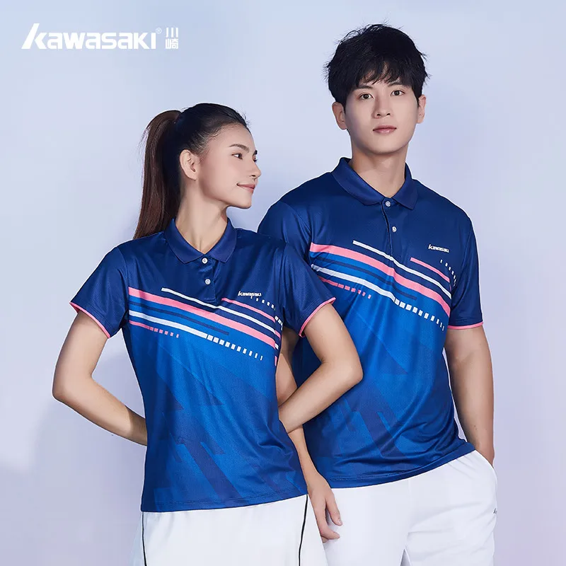 

Kawasaki Tennis Shirt Badminton T-shirt Sports T-shirt Sweat-absorbing Breathable Men and Women Couples ST-V1901