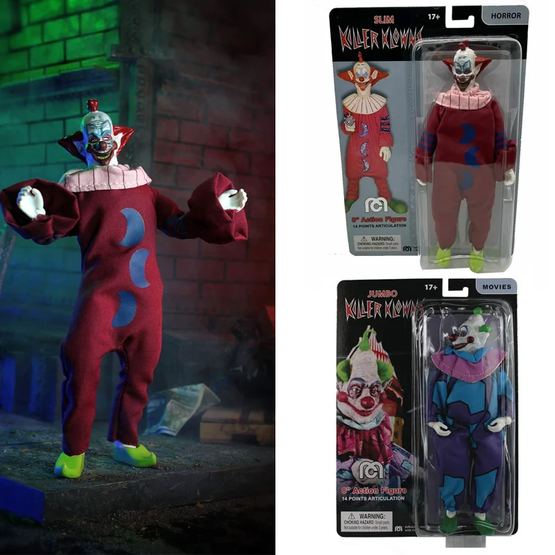

8inches Killer Klowns From Outer Space Film Jumbo Slim Action Anime Figure Model Toy Gift Retro Collection Ornament Movable