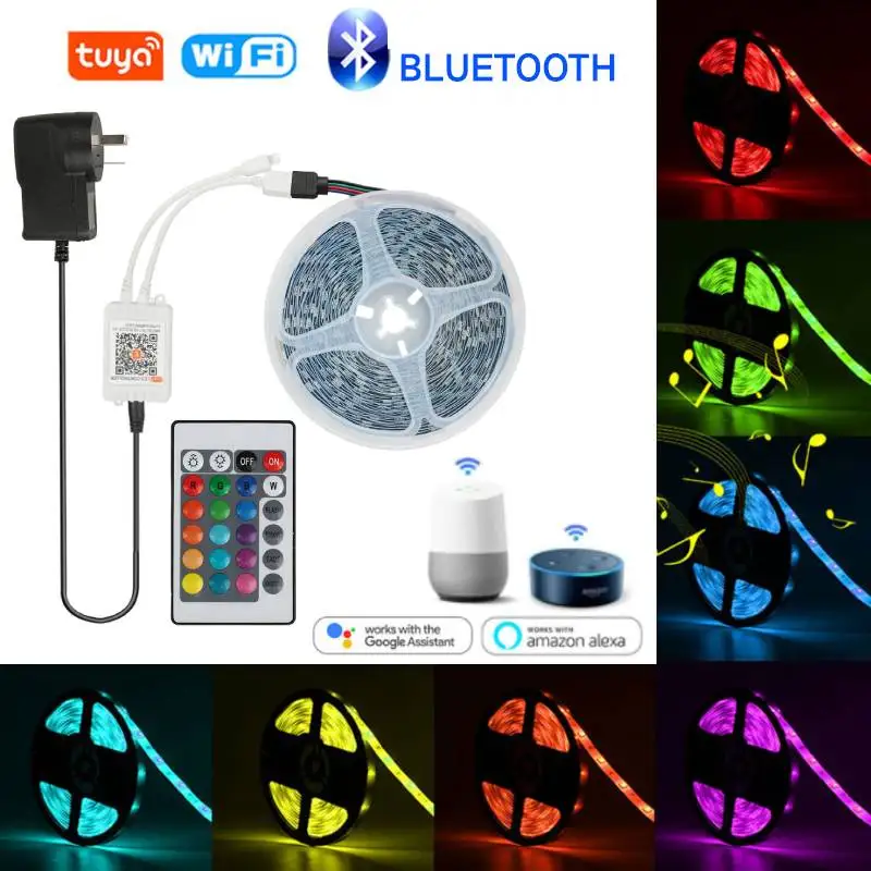 

LED Light Strips Bluetoth WIFI Controller Voice Control RGB Light Decoration BackLight Lamp Night Light Luminous String For Home