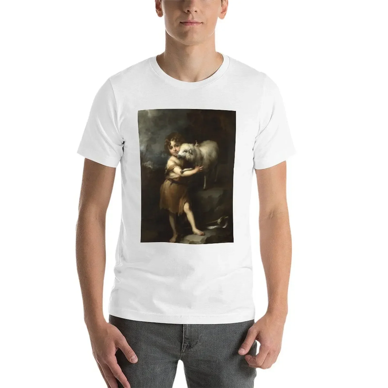 Футболка Bartolome Esteban Murillo-The Infant Saint John With The Lamb блузка мужская футболка в стиле аниме