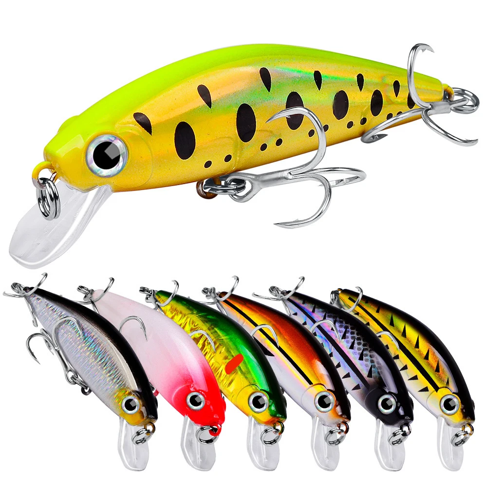 

1PC 8CM-11G Hard Bait Minnow Fishing Lures Artificial Crankbait 4.5cm-8cm Sea Plastic Bass Bait 6# Hooks Painted Tackle Lures