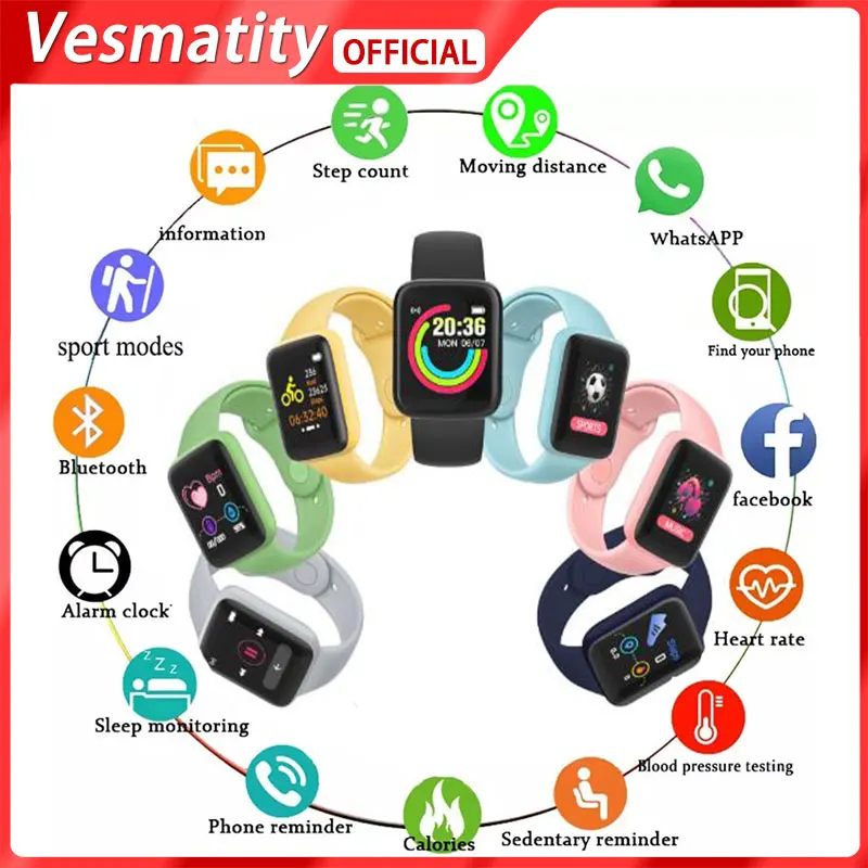 

For Apple Huawei Xiaomi D20 Pro Ladies Macaron Smart Watch Blood Pressure Smart Watch Smart Watch Bluetooth Fitness Tracker