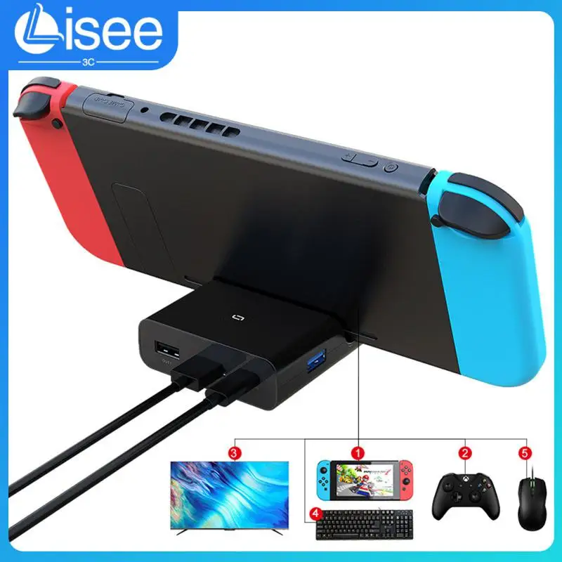 

Multiple Output Ports Game Console Charger Practical Portable Charger Base For Nintendo Lightweight Charger Base Stand 1080P