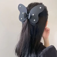 oversize frosted black butterfly crab hair claws for women girl 2022 elegant hair accessories clamp hairpins barrette headwear