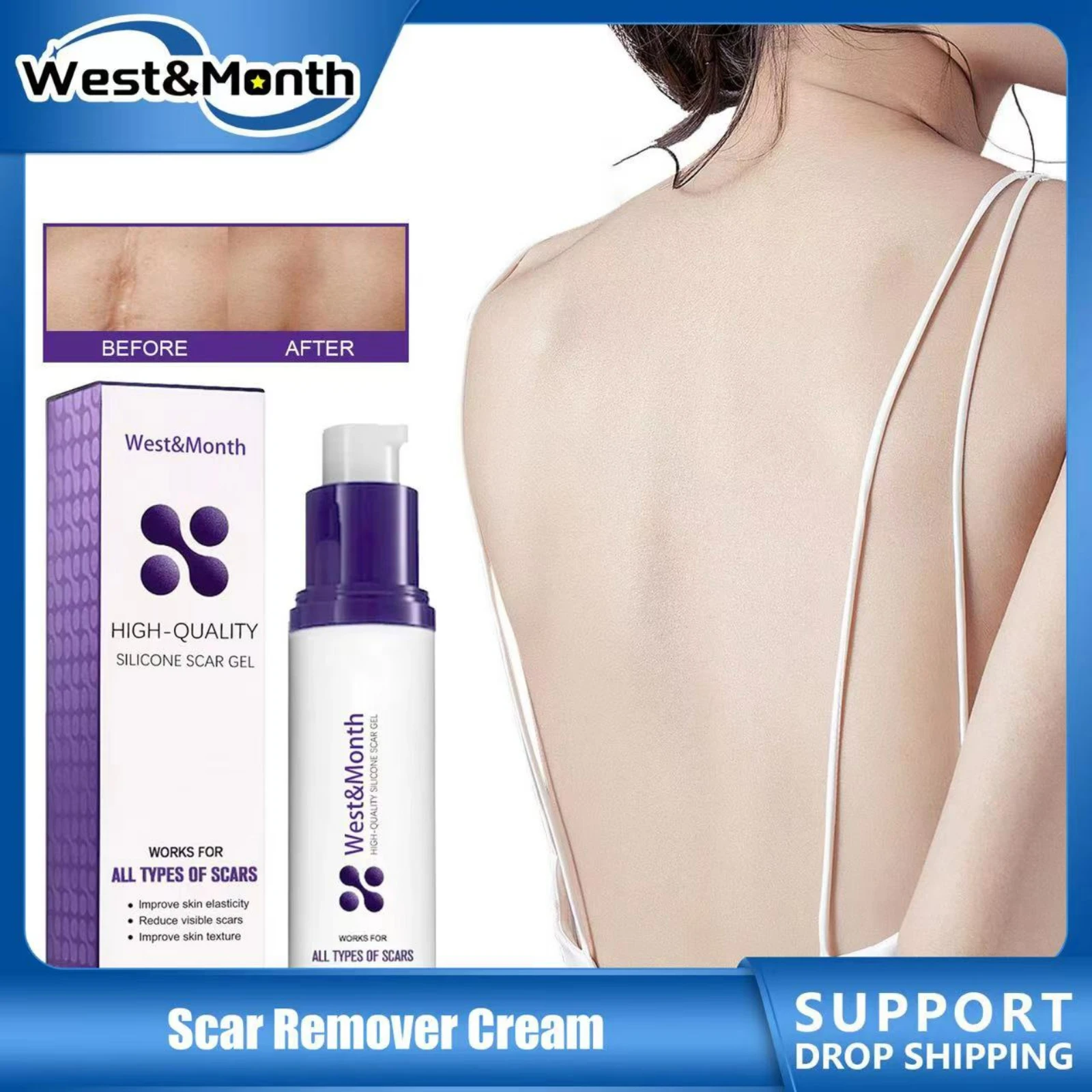 

Scar Remover Cream Improve Appearance Remove Stretch Marks Repair Postpartum Obesity Cool Soothing Whiten Surgical Scar Lotion