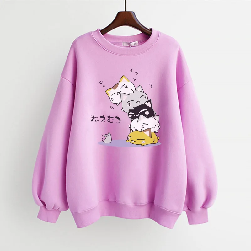 

Fashion Sweatershirt Women Loose 2022 Autumn New Korean Version Ins Ladies Cartoon Printing Sweatershirt All-match Bottoming Top