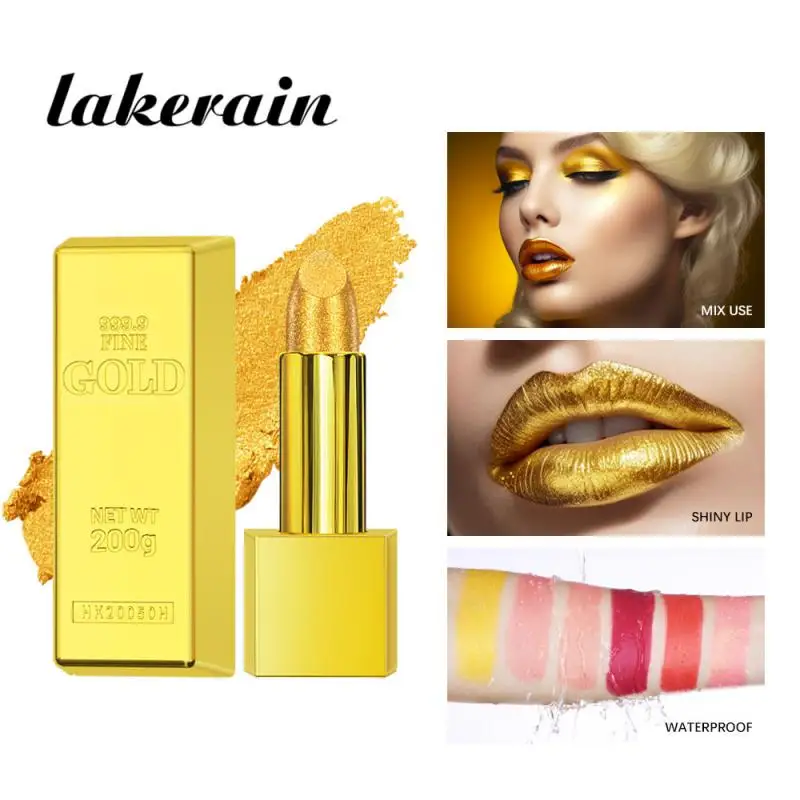

Lisptick /set Waterproof Sexy Lip Stick Gold Tube Cosmetics Gold Lipstick Matte Lisptick Set