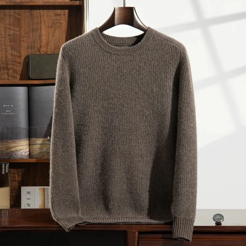 Осень/зима 2023 новая мужская утолщенная верхняя шерстяная рубашка с круглым