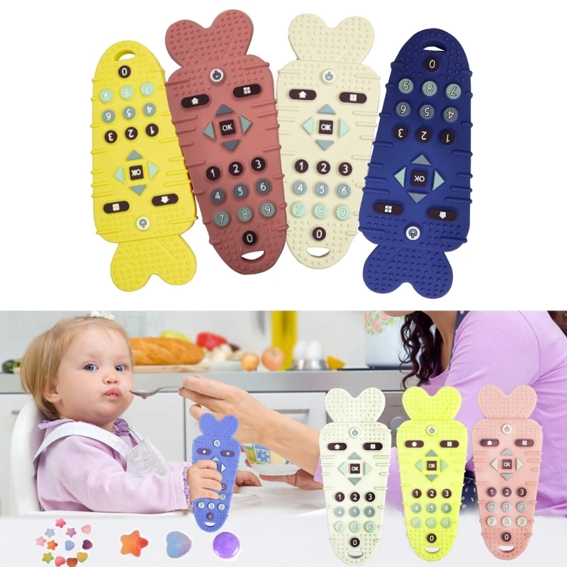 

K1MA Soothing Teether Early Educational for Infant Teether Remote Control Shape