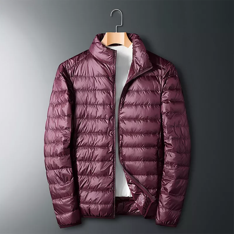 2022New And Winter New Men's Warm Solid Color Stand Collar Down Jacket Leisure Trend Coat Men's Wear