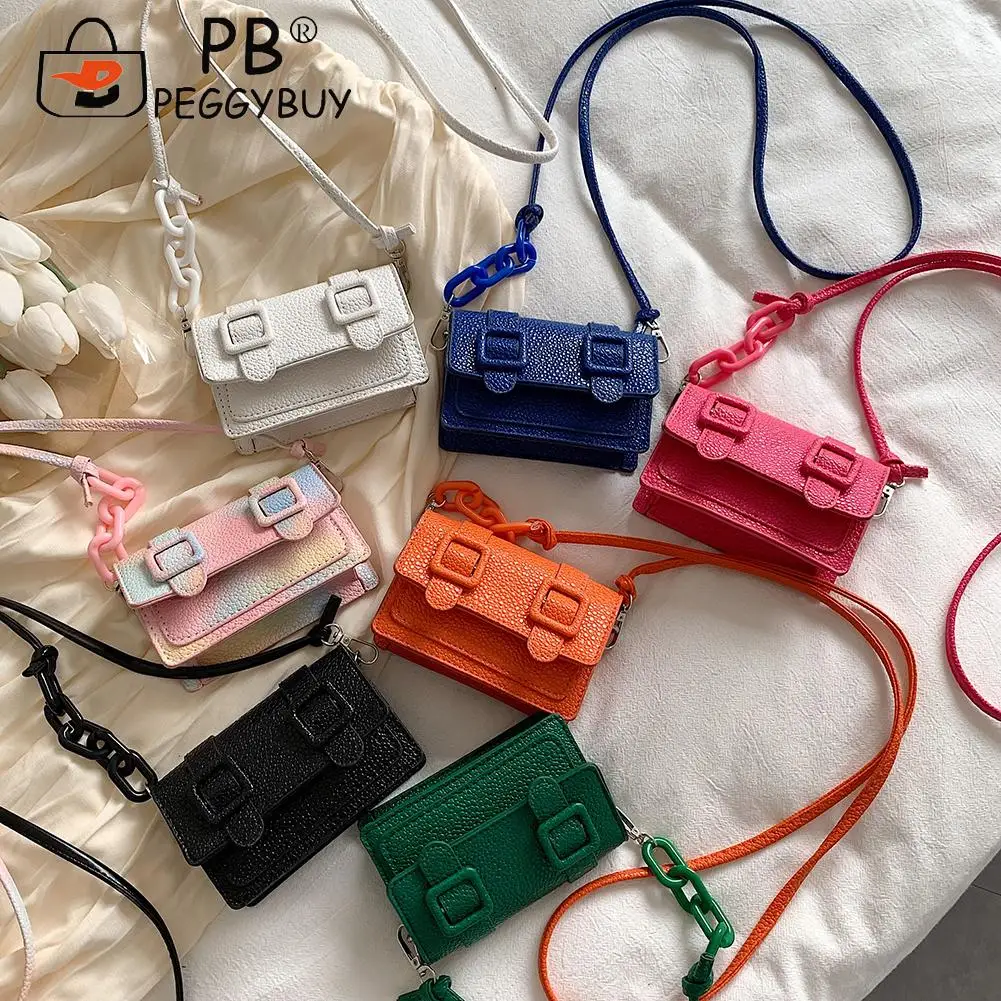 

Mini Small Messenger Bags Women Acrylic Chain Purse Leather Belt Buckle Handbag Women Outdoor Business Traveling