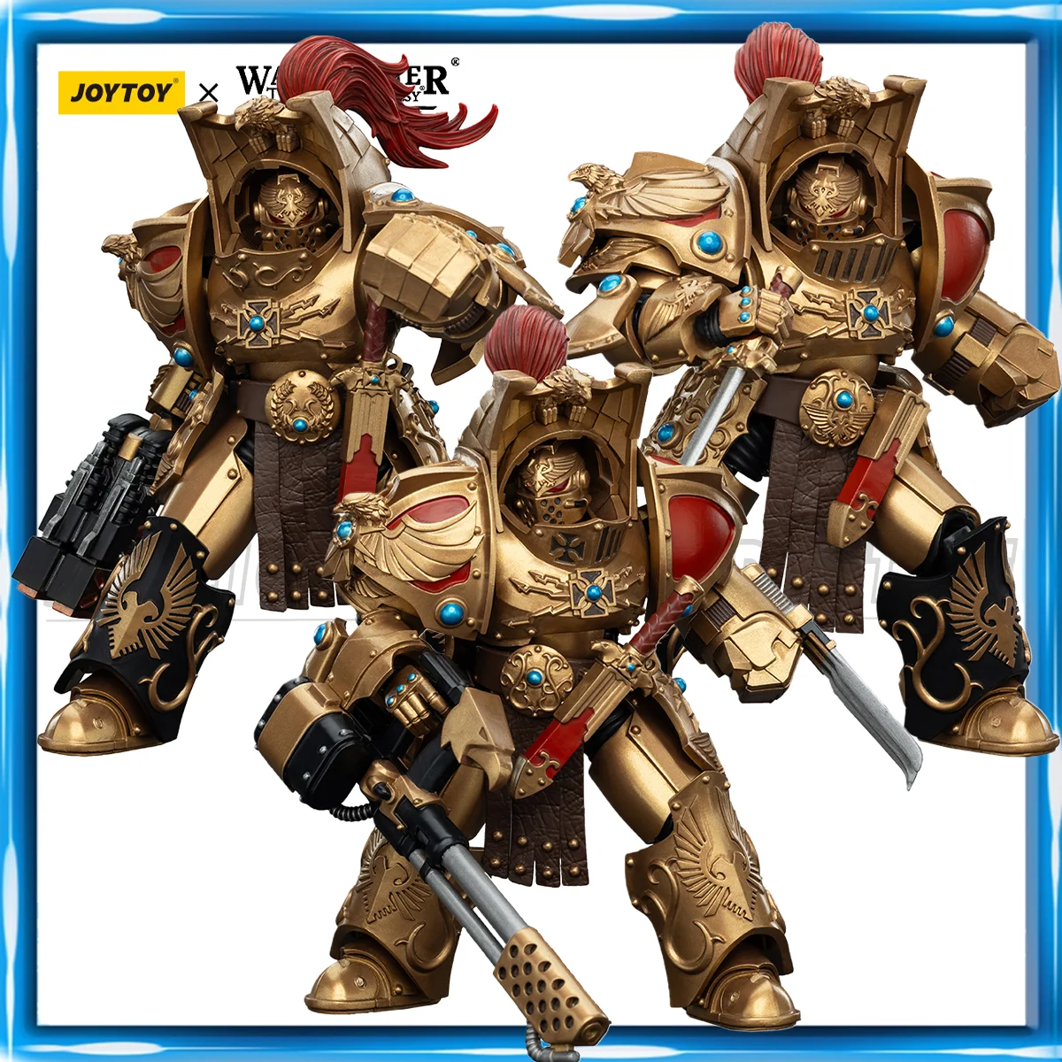 Фото Фигурки JOYTOY Warhammer 30K 1/18: Отряд Терминаторов Legio Custodes Aquilon, коллекционные модели для аниме-коллекций №1