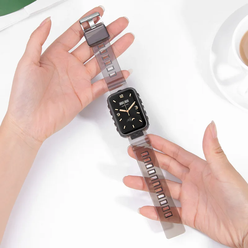 Transparent Watchband For Xiaomi Band 7 Pro Sport Bracelet with Protector Case Correa Wristband For Mi band 7 pro accessories