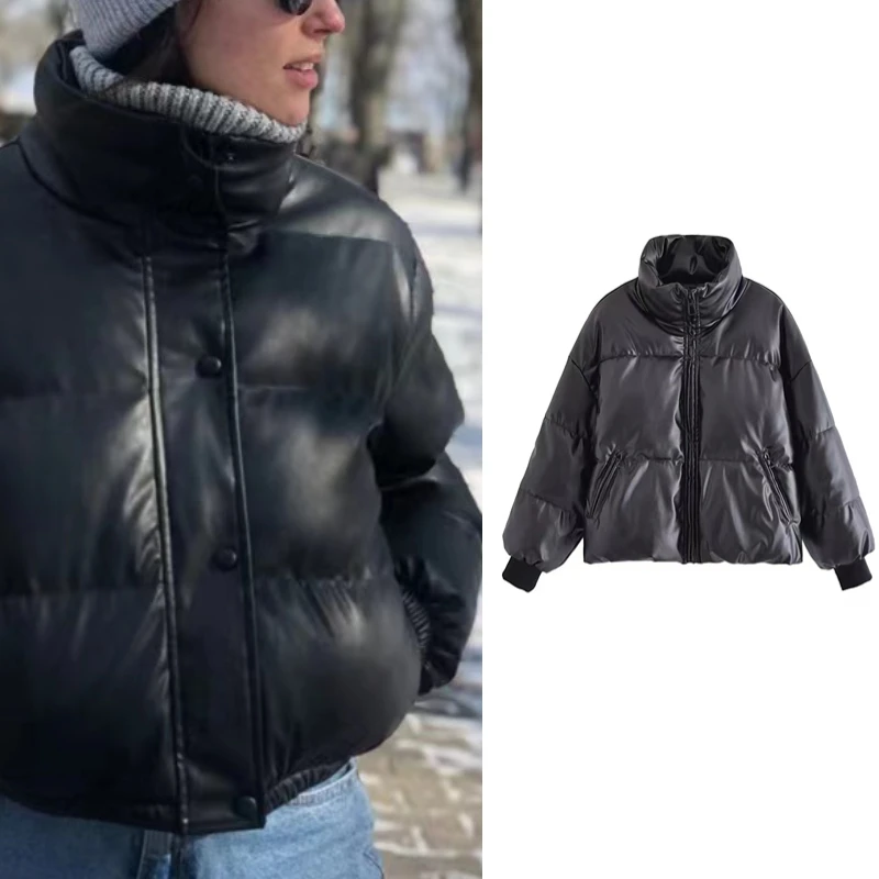 

Женский утепленный Блейзер Za, однотонный Повседневный утепленный пиджак с карманами, Y2K, зима 2022