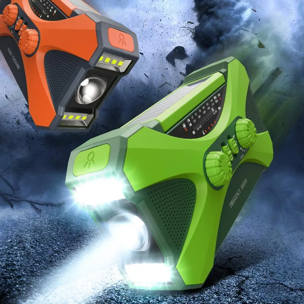 

Solar Hand Crank Radio Dual Speaker Rechargeable Weather Radio for Home Outdoor