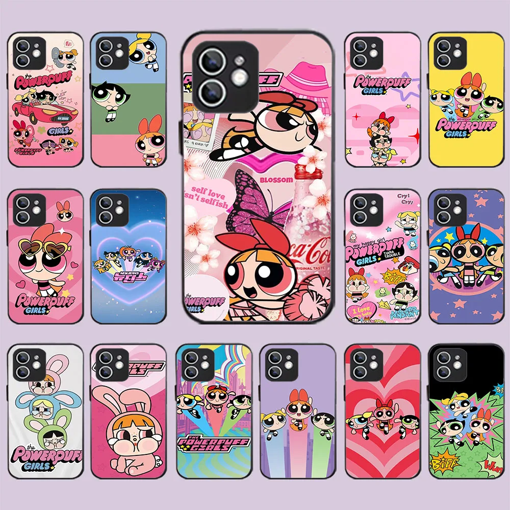 WRA-24 Powerpuff Girls Black Flexible TPU Case For OPPO A3 5 9 15 16 17 38 40 52 53 54 57