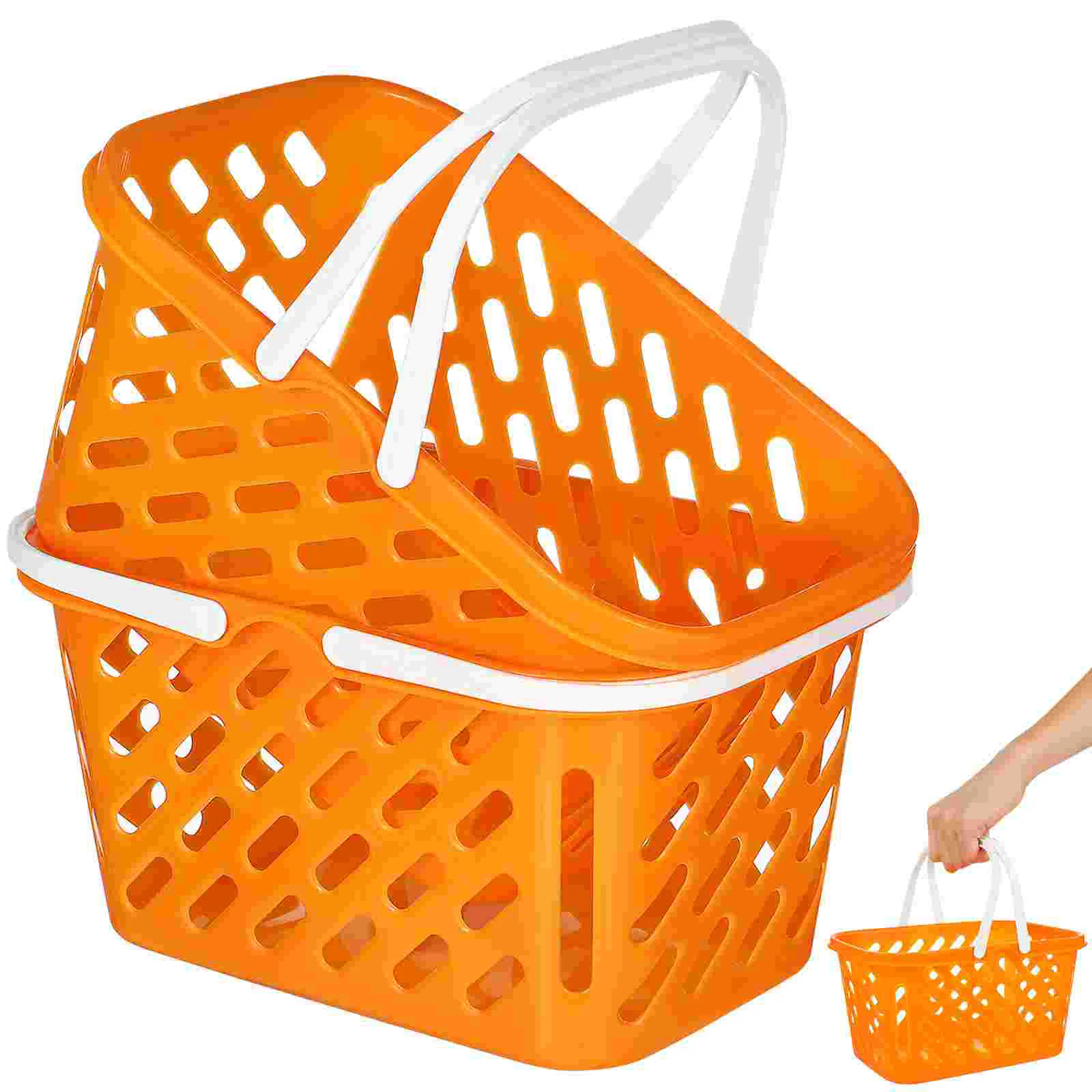 

2 Pcs Shopping Basket Savings Groceries Storage Portable Grocery Abs Raw Material Toy Baskets Child Bathroom