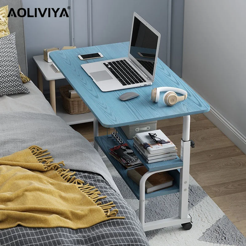 

AOLIVIYA Simple Computer Desk Notebook Table Bedroom Small Table Bedside Lift Table Movable Simple Study Table