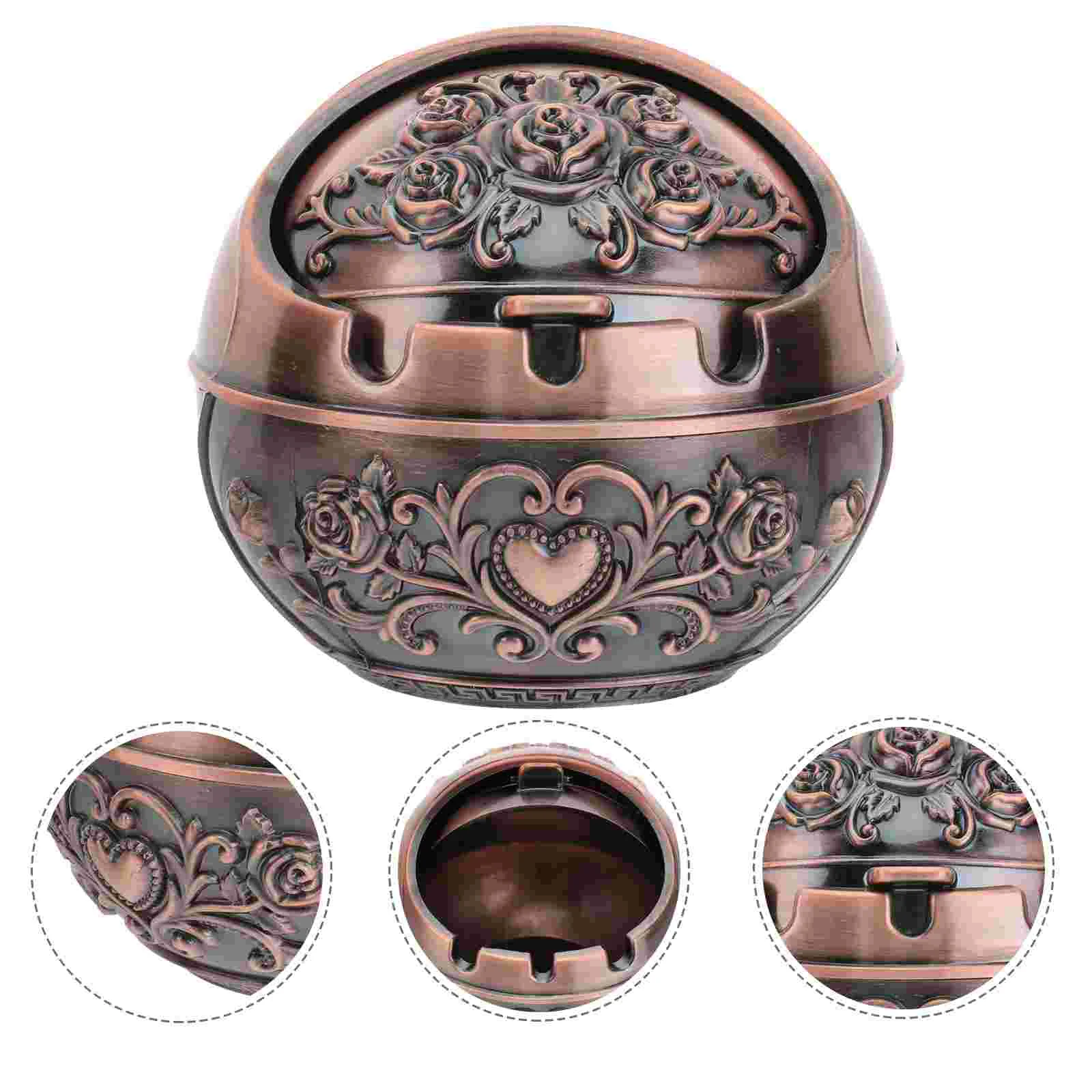 

Spherical Ashtray Ashtrays Outdoor Creative Soot Smoking Mini Globe Zinc Alloy Man Closed