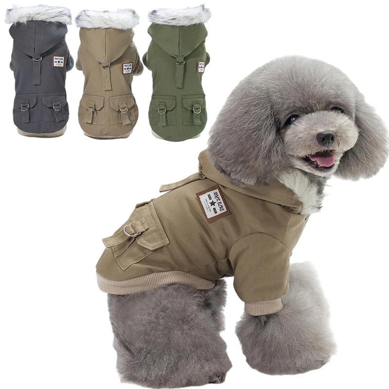 

Winter Dog Furry Jacket for Small Medium Dogs Hoodie Pet Clothing Yorkie Chihuahua Pug Bulldog Coat Shih Tzu Puppy Outfits