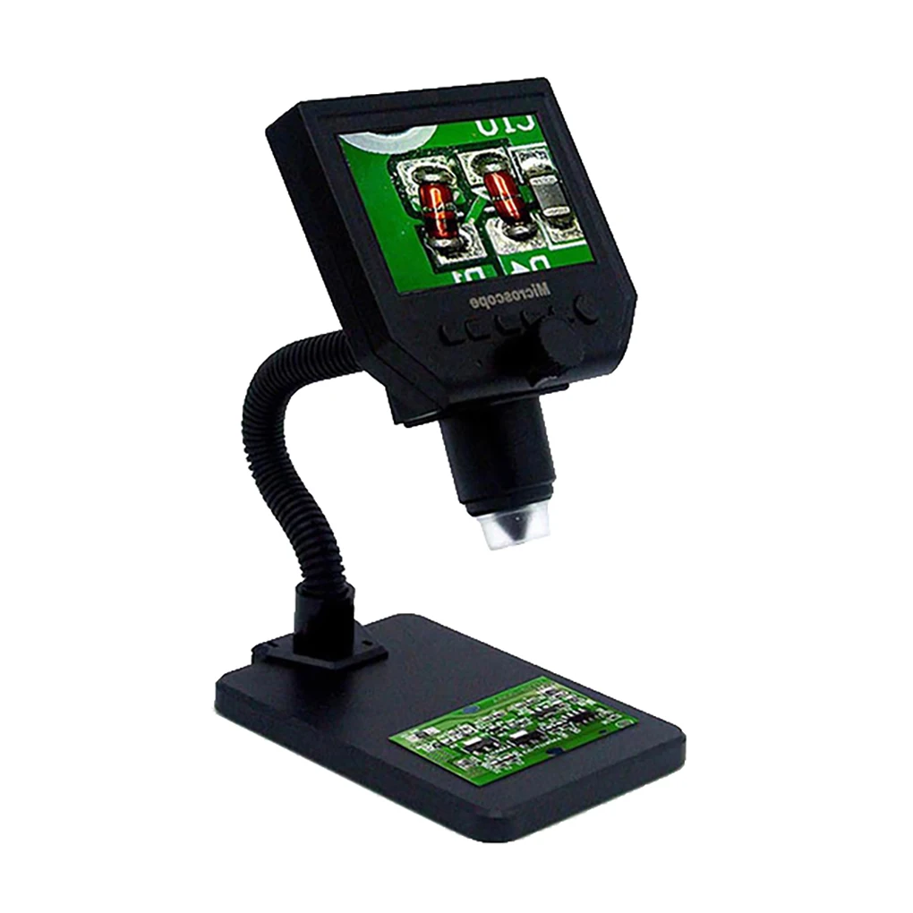 

Цифровой микроскоп 4 3 дюйма HD ЖК-экран дисплей перезаряжаемый 600x микроскоп Лупа Алюминиевый сплав Стенд