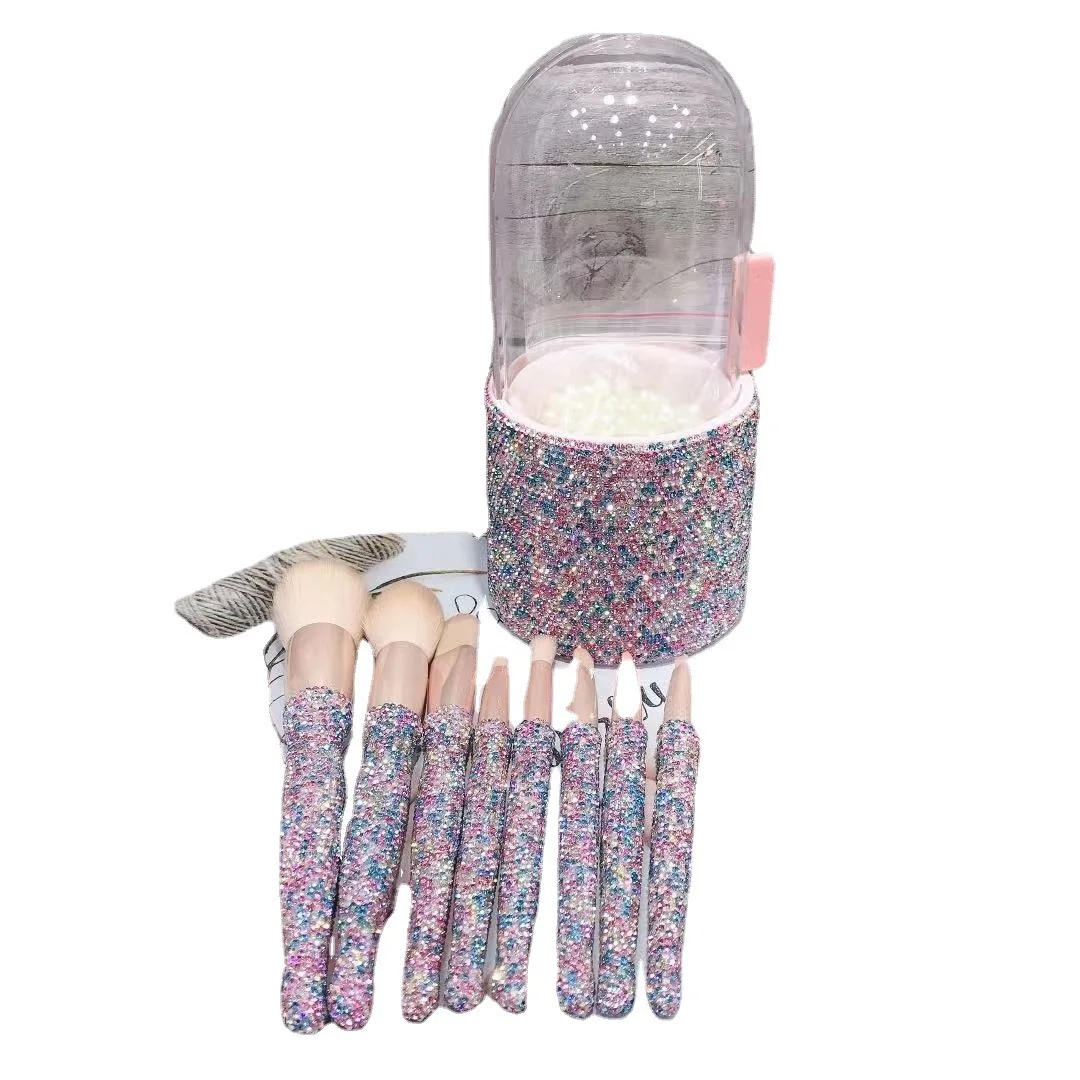 

Make Up Brushes Organizer Sparkling Table Acrylic Organizer Cosmetic Containers Storage Box with Pearl Pen Holder