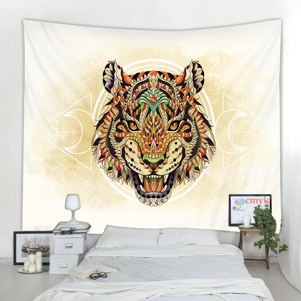 

Mandala Tapestry Animal Indian Elephant Tiger Eagle Pattern Wall Hanging Mat Beach Towel Blanket