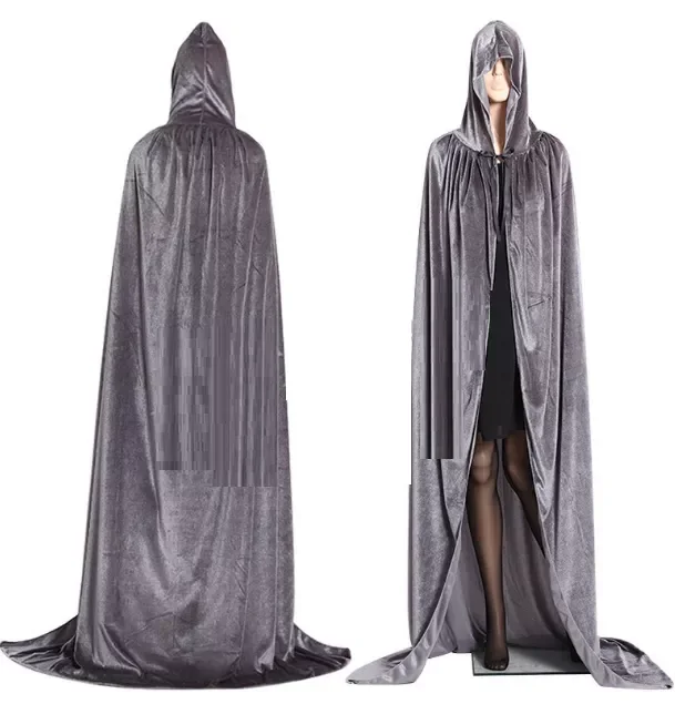 

Halloween Costumes for Women Men Fancy Cloak Velvet Hooded Adult Witch Long Purple Green Red Black Halloween Cloaks Hood Capes