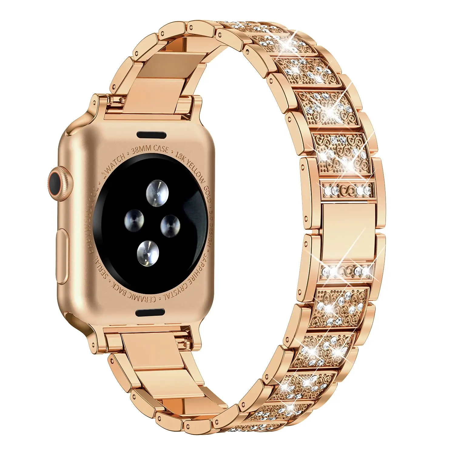 

Ремешок Алмазный для Apple Watch band 45 мм/41 мм 40 мм/44 мм, браслет из нержавеющей стали для iwatch series 4 3 5 SE 6 7