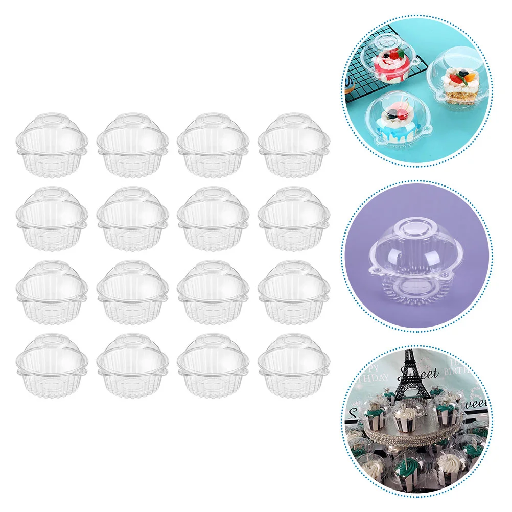 50pcs Boxes Bakery Boxes with Window Plastic Bakery Boxes Round Plastic Cake Boxes Pie Box Egg Tart Takeout Box Clear Cookie Box