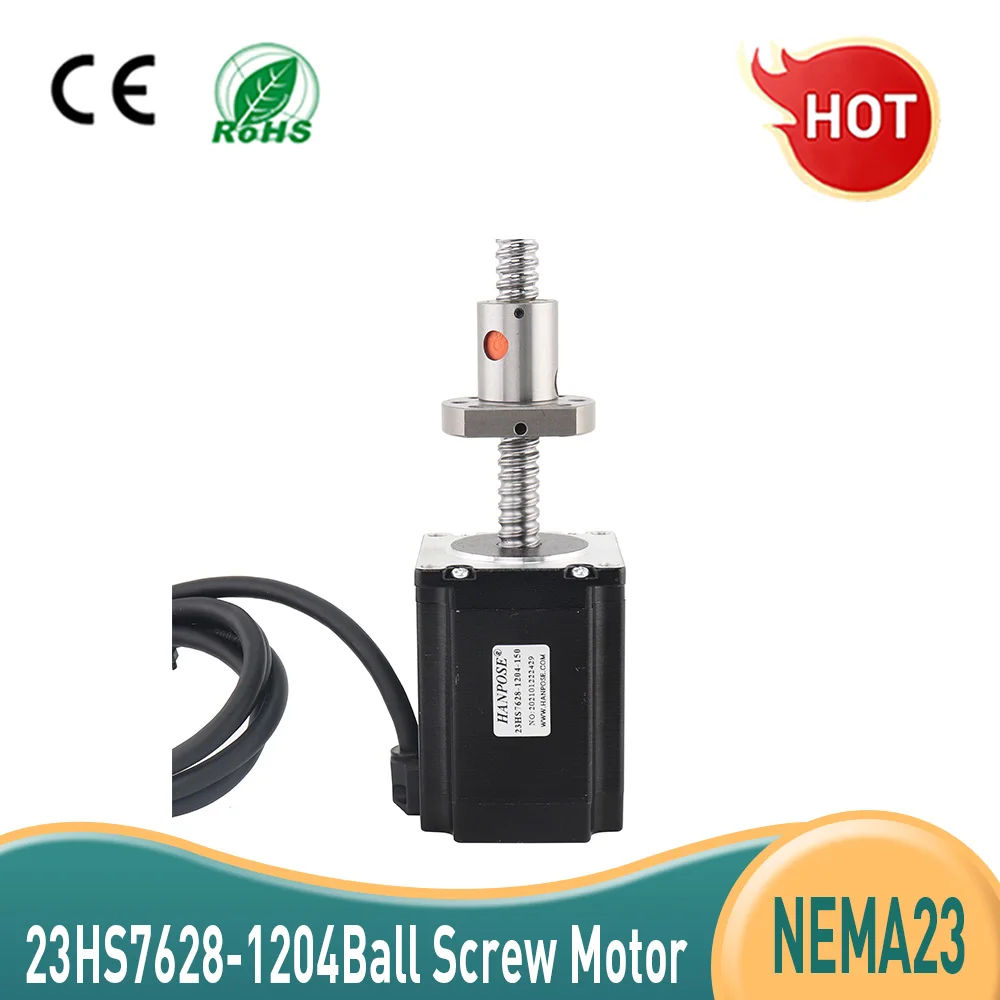 

5PCS ball screw 23HS7628-SFU1204 100/200/300mm 4-Leads 76mm 189N.CM 2.8A Nema23 ball screw motor for 3D Printer Stepper Motor