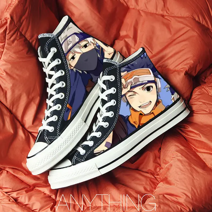Anime Sharingan Cosplay Print Canvas Shoes Sharingan Uzumaki Sasuke Itachi Gaara Sharingan High Top Canvas Sneakers Casual Shoes