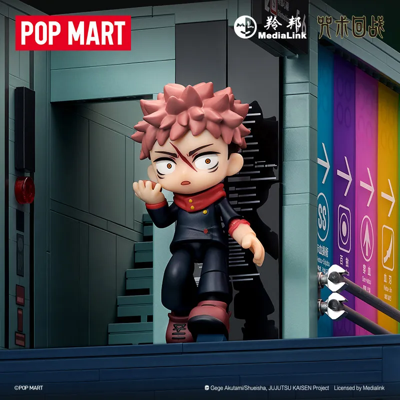 Фото Оригинальный Pop Mart Jujutsu Kaisen Blind Box: Сюрприз-бокс с фигурками Сатору Годжо и Итадори Юдзи, аниме-конструктор, коллекционная кукла-игрушка №3