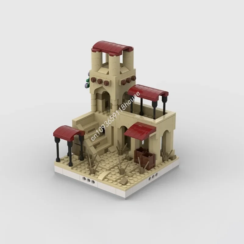 Фото 3957 деталей MOC: Модульная модель «Пустынная деревня» — конструктор, подарок на праздник, игрушка для сборки, идея для творчества, кирпичики DIY №4