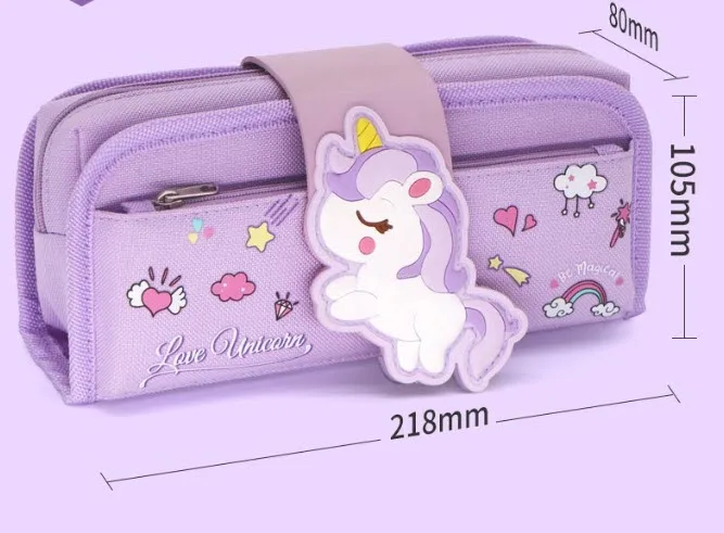 

Пенал съемный со съемным изображением единорога, чехол для карандашей, школьные принадлежности, вместительный креативный чехол для студен...