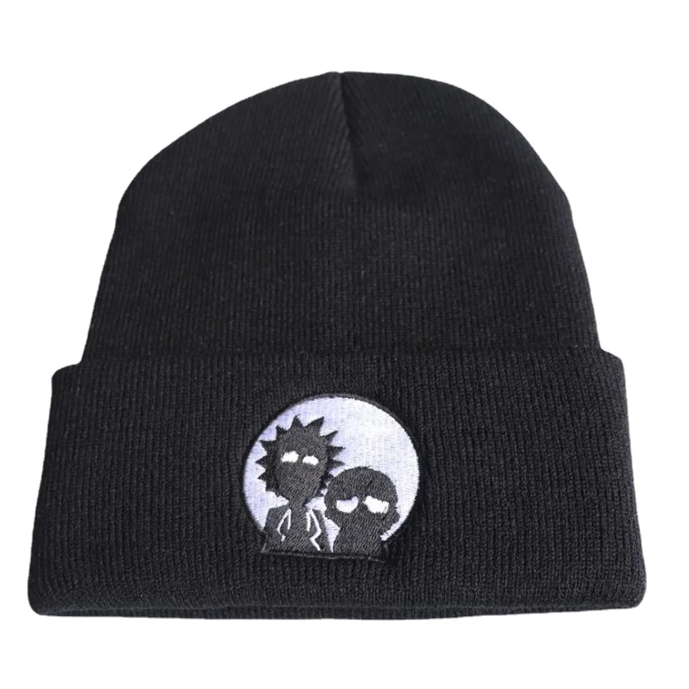 

Hat Winter Knitted Beanies Head Hood Skullies Embroidery American Cartoon Hats Pullover Hat Student Faux Wool Cap Streetwear