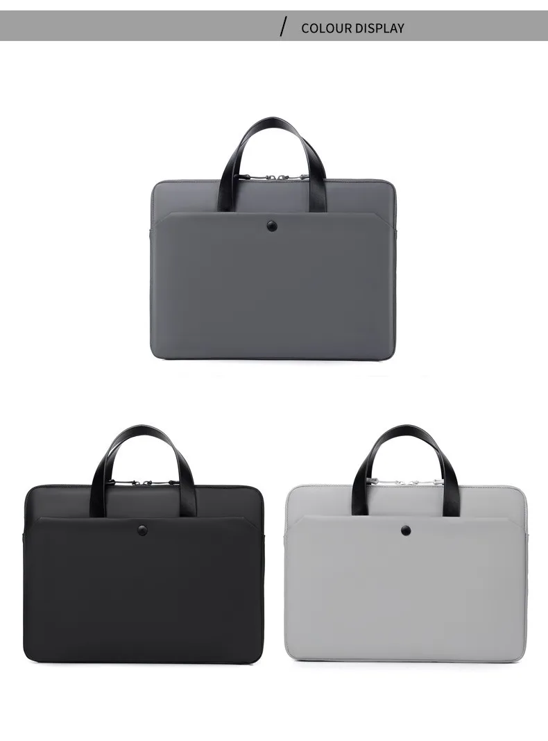 Business Handbag Laptop Bag Mousepad Meeting Briefcase PU Waterproof Professional Men Portable Office Printed Logo