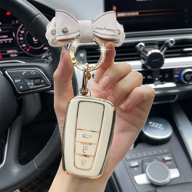 

Fashion TPU Car Key Case Cover Shell For Toyota Prius Camry Corolla CHR C-HR RAV4 Land Cruiser Prado 2021 Keychain Accessories