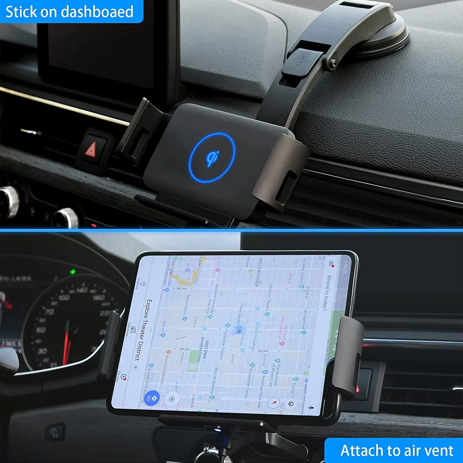 Folding Screen Car Wireless Charger 15W Fast Phone Charger Holder for Samsung Galaxy Fold Z 3 2 iPhone 12 Pro Max Huawei Mate X