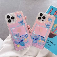 disney cute stitch phone case for iphone 11 12 13 pro max x xs xr 7 8 plus shockproof transparent protector cover