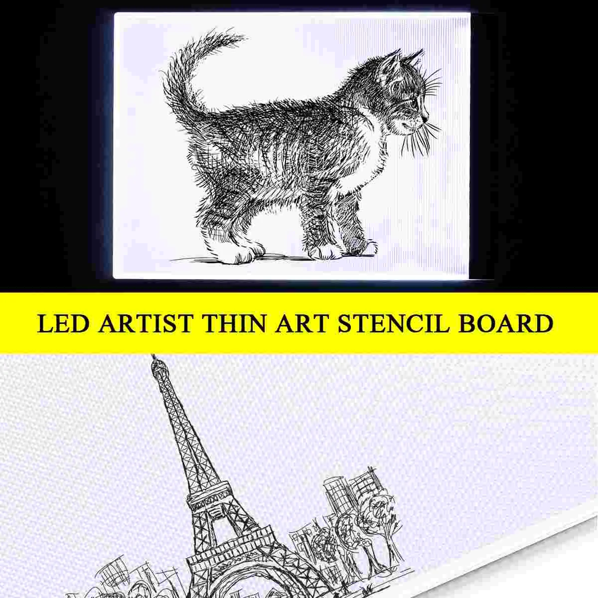 

A4 LED Artist Thin Stencil Board Light Box Tracing Drawing Board with US Adapter
