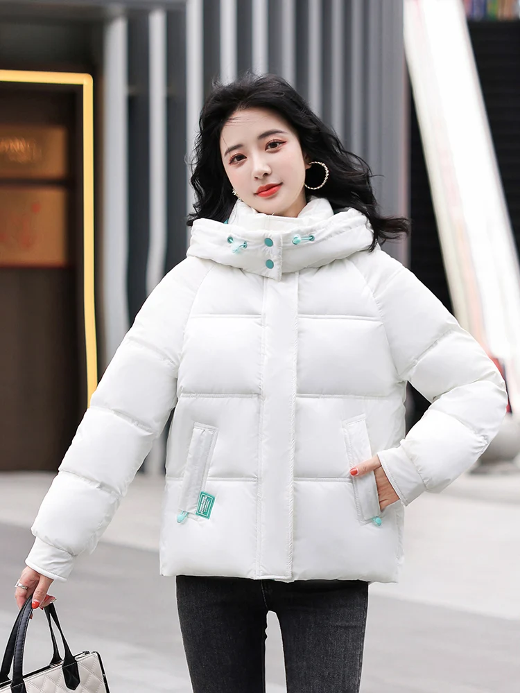 Korean Style Winter Women parka Big Pockets Hooded Oversized Female Loose Coat Padded Outerwear Jacket Clothing