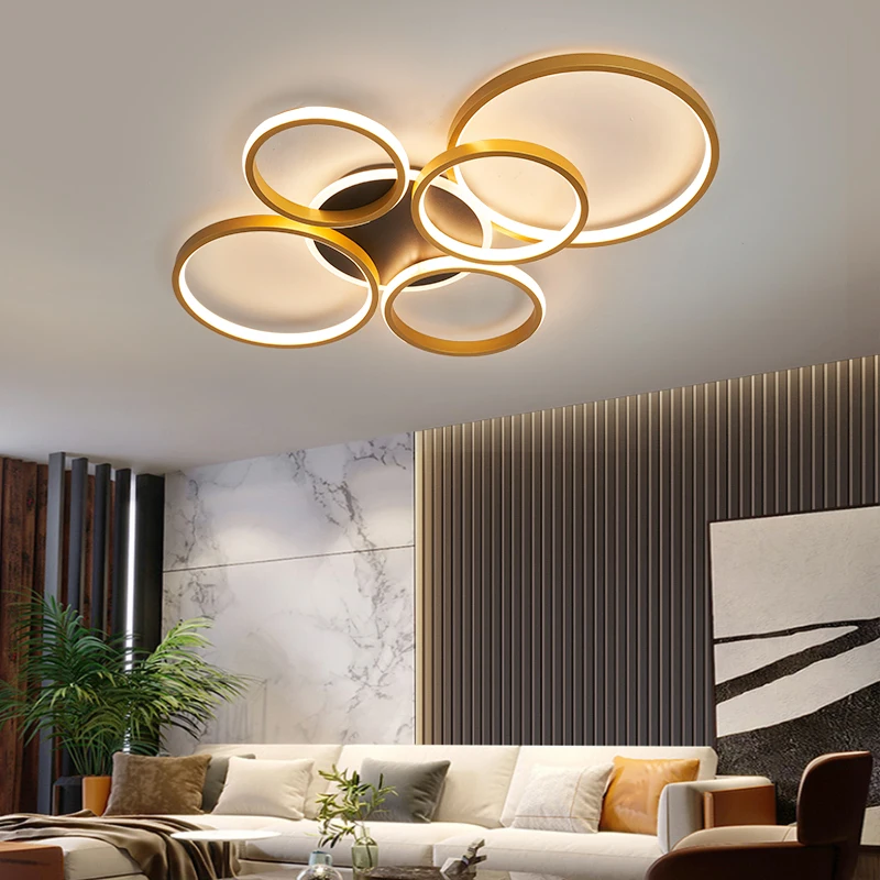 

Minimalist Modern ceiling chandelier lights for living room Studyroom bedroom AC85-265V Black/Gold color led chandelier fixtures