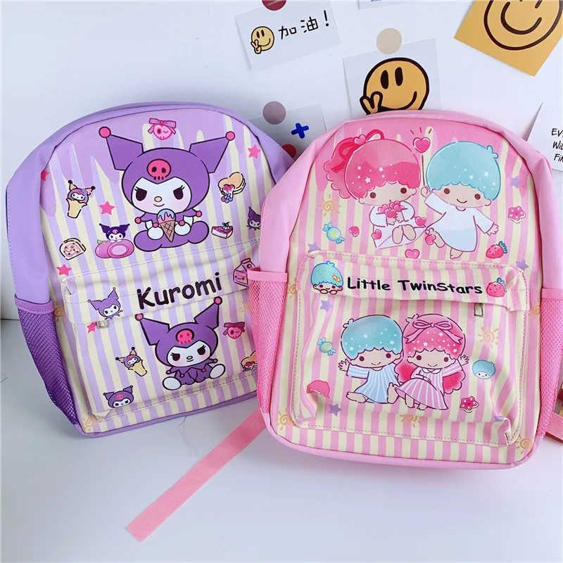 

Kawaii Sanrio Backpack Hello Kittys Accessories Cute Anime Pu Waterproof Shoulder Bag Casual Traveling Bag Toys for Girls Gift