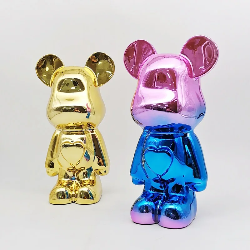 

Light Luxury Internet Celebrity Trendy High-End Decorations Resin Decorations Living Room Cartoon Love Violent Bear Doll