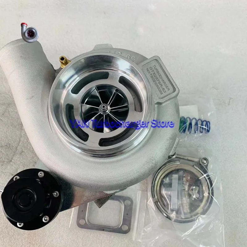 

GTX2876R GT2876R двойной шариковый подшипник Заготовки колеса 1.8L-3.0L 340HP-550HP гоночный турбо Comp AR 0,6 турбина AR 0,64 T25 76 мм v-ленточный