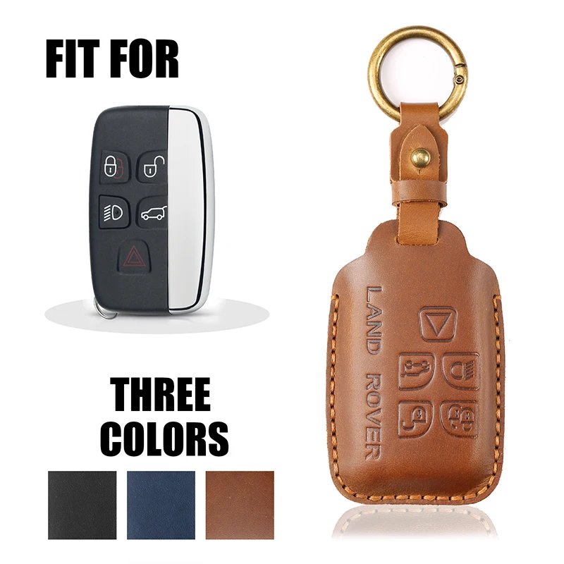 

Genuine Leather Keychain for Range Rover Land Jaguar Evoque Sport Discovery 5 Magic 4 Key Case Car Accessories Interior Woman
