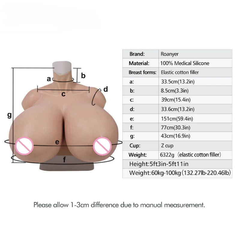 Z Cup Silicone Breast Huge Boobs Forms Breastplate for Crossdressers Large Event Stage Performance Clothing