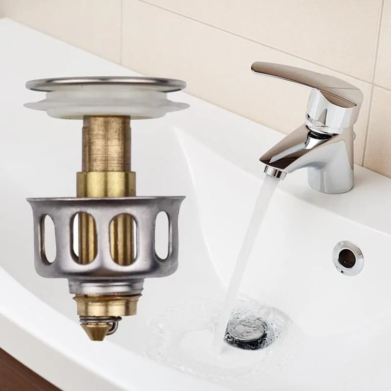 

Basin Up Drain Filter Universal Wash Basin Bounce Drain Filter Sink Drain Vanity Stopper Up Drain Filter Bathroom Use