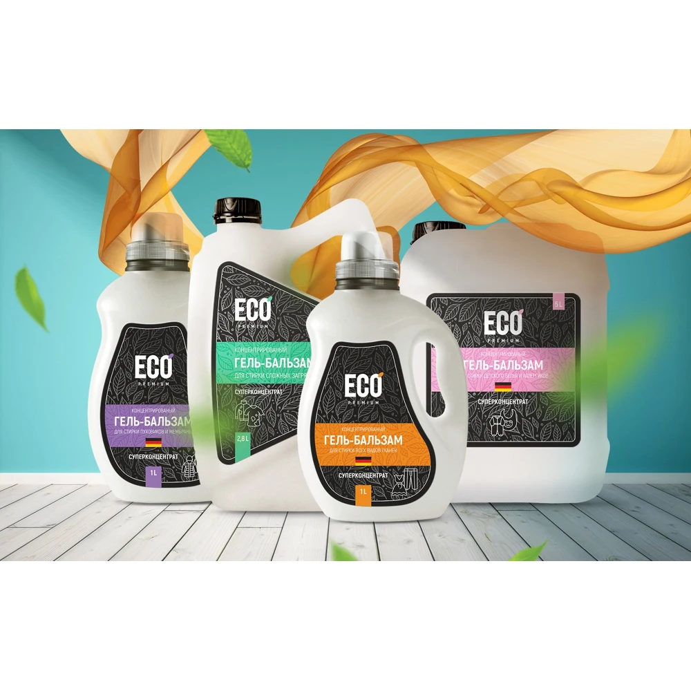 Концентрированный гель-бальзам для стирки всех видов тканей ECO-Premium 2 8л. | Dish Soap